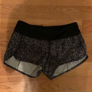 LuluLemon shorts. Good condition! Black and white speckled pattern.